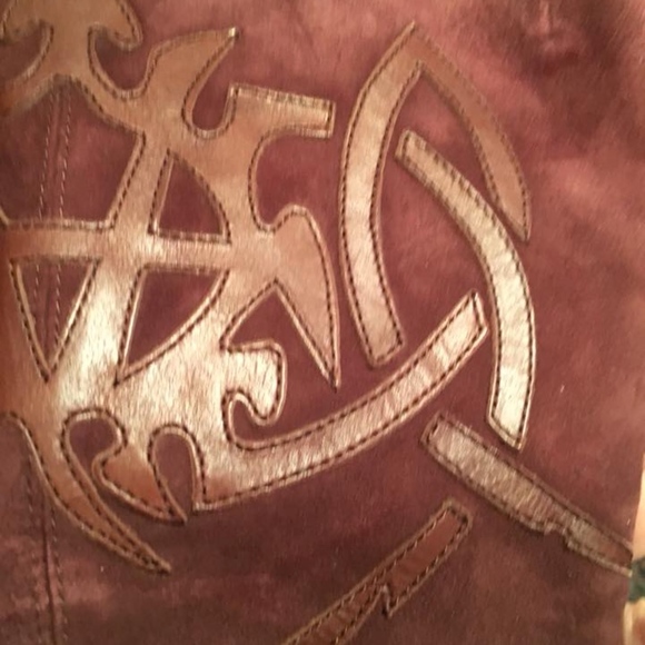 Nine West Brown Leather/Suede Back-Zip Boots - Picture 3 of 6